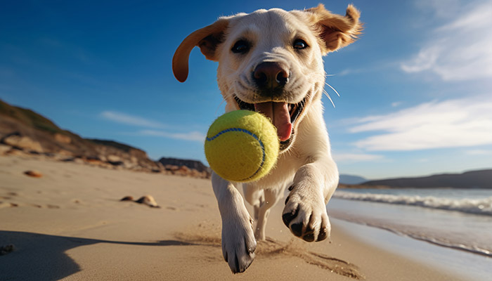 Perro disfrutando en una de las playas de Cádiz